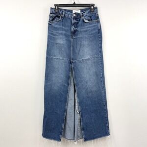 Reformation Tazz Maxi Denim Skirt Women's 26 Distressed‎ Country Sustainable